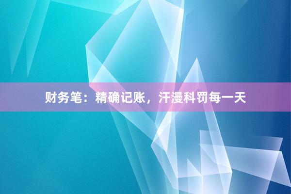 财务笔：精确记账，汗漫科罚每一天